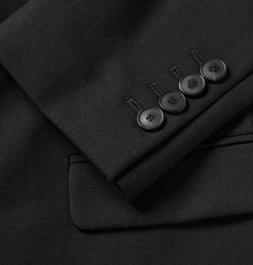 Slim Leather-Trimmed Wool-Twill Tuxedo