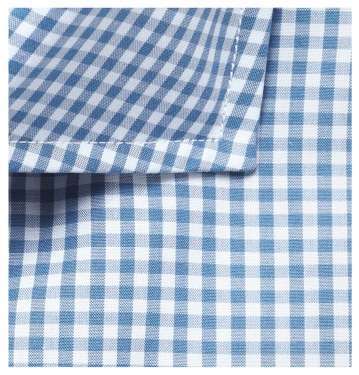 Blue Gingham Check Cotton Shirt