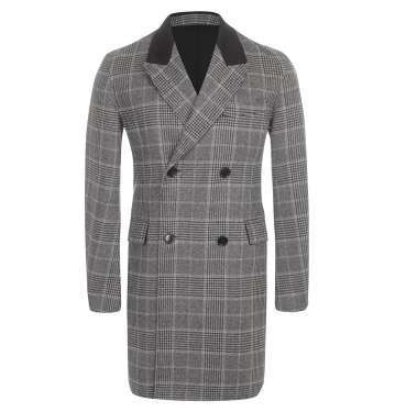 Double Checked Cashmere Coat