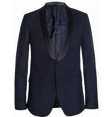 Navy Slim-Fit Wool-Blend Tuxedo