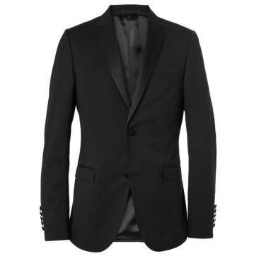 Two button Black Slim Wool Tuxedo
