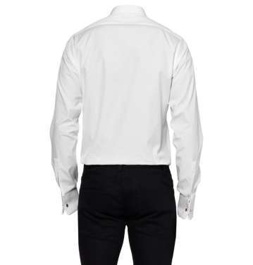 White Bib-Front Cotton Shirt