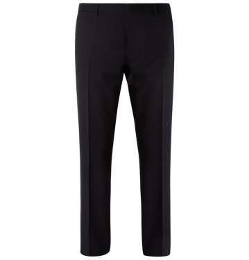 Navy Straight-Leg Wool Trouser