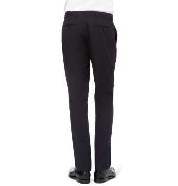 Navy Straight-Leg Wool Trouser