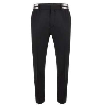 mens grey trousers with black stripe