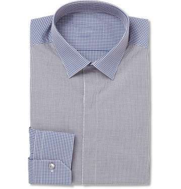 Blue White Mini-Skull Print Shirt