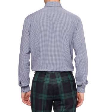 Blue White Mini-Skull Print Shirt