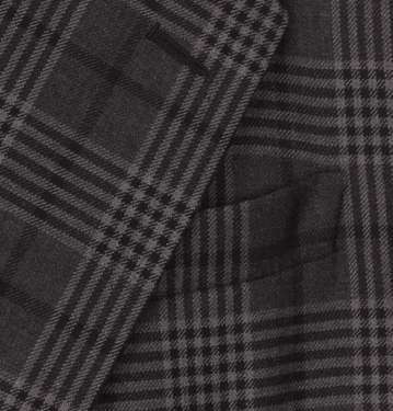 Black Degrade Check Wool Jacket