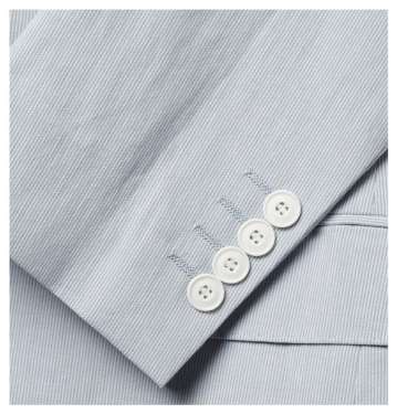 Blue Cotton and Linen-Blend Jacket