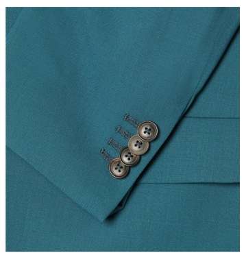 Teal Slim-Fit Wool Suit