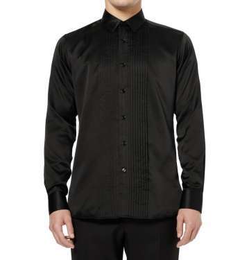 Bib-Front Silk & Cotton-Blend Dress Shirt