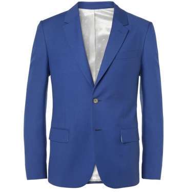 Blue Slim-Fit Wool Blend Suit