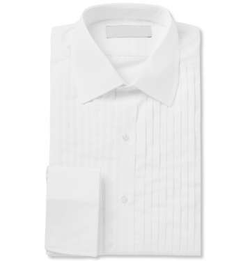 White Cotton Tuxedo Shirt