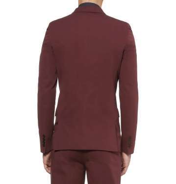 Red Slim-Fit Cotton Suit