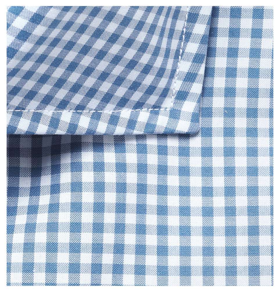 Blue Gingham Check Cotton Shirt