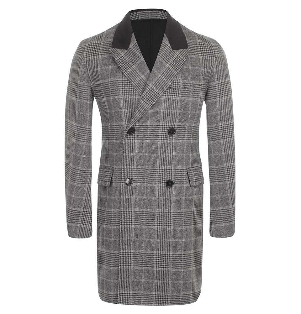 Double Checked Cashmere Coat