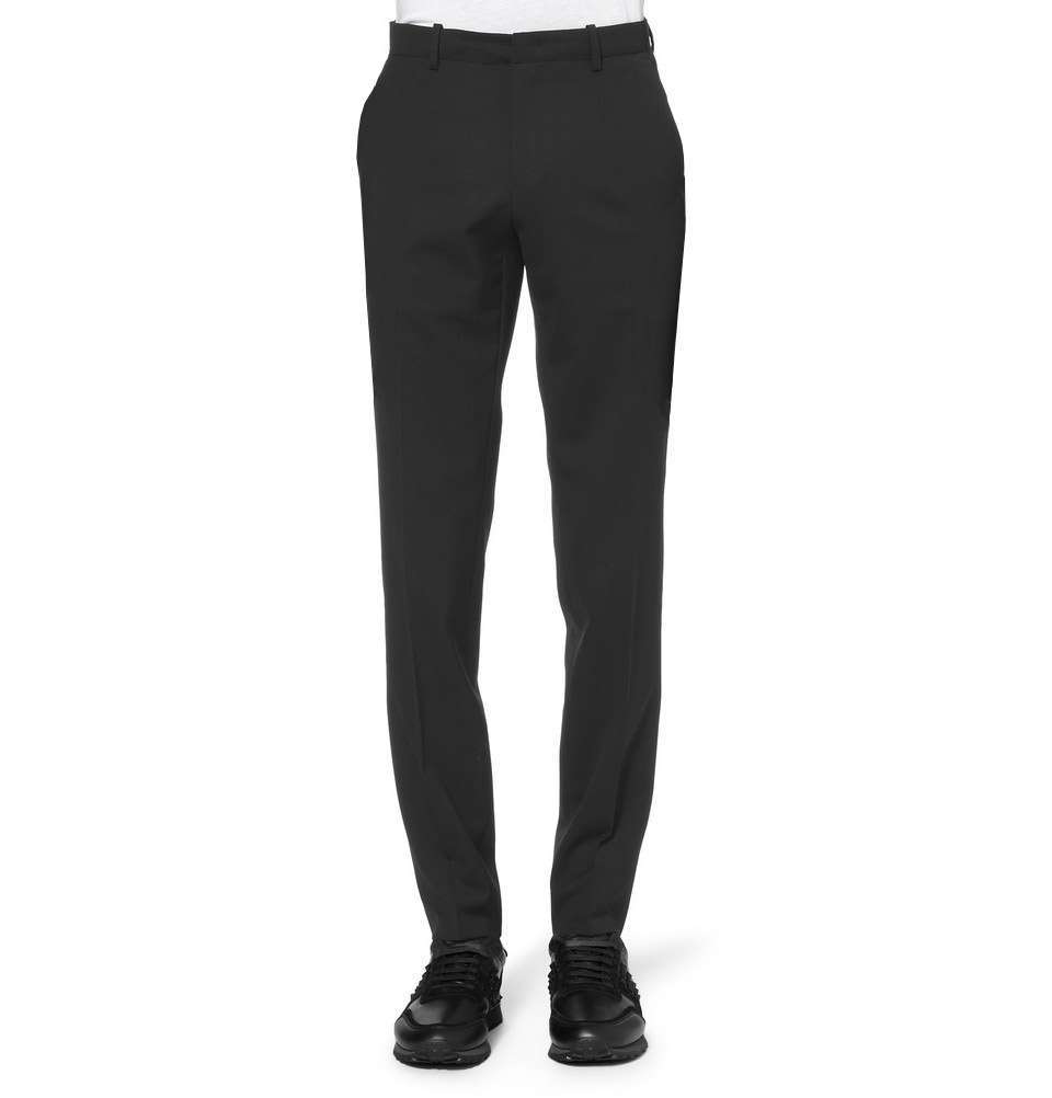 Black Wool-Blend Suit Trouser