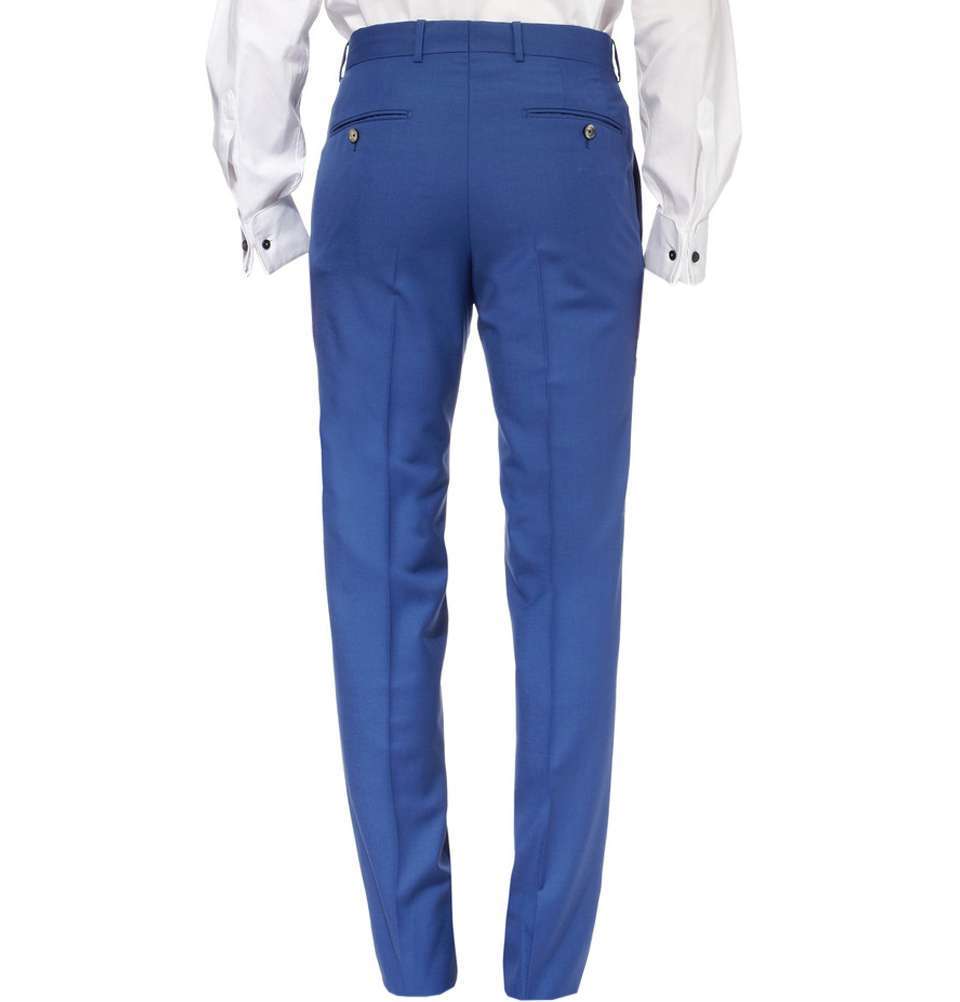 Blue Slim-Fit Wool Blend Suit