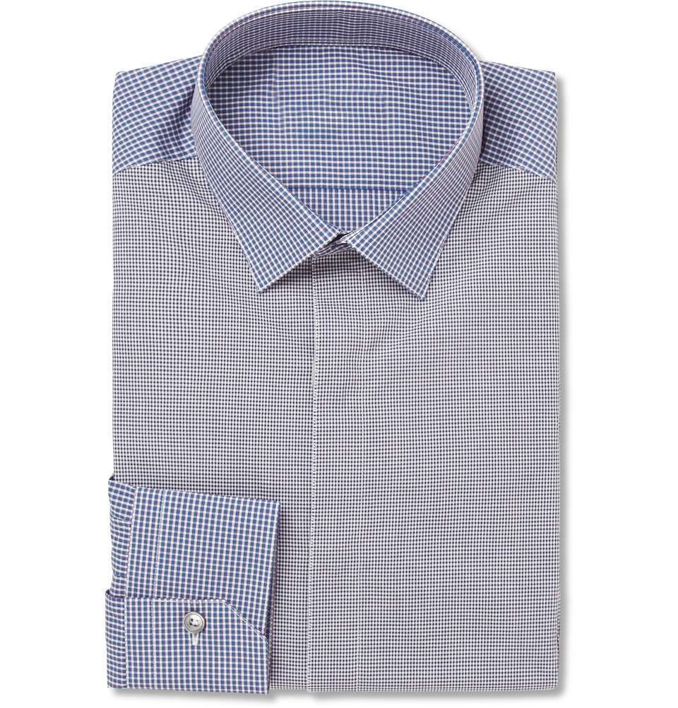 Blue White Mini-Skull Print Shirt