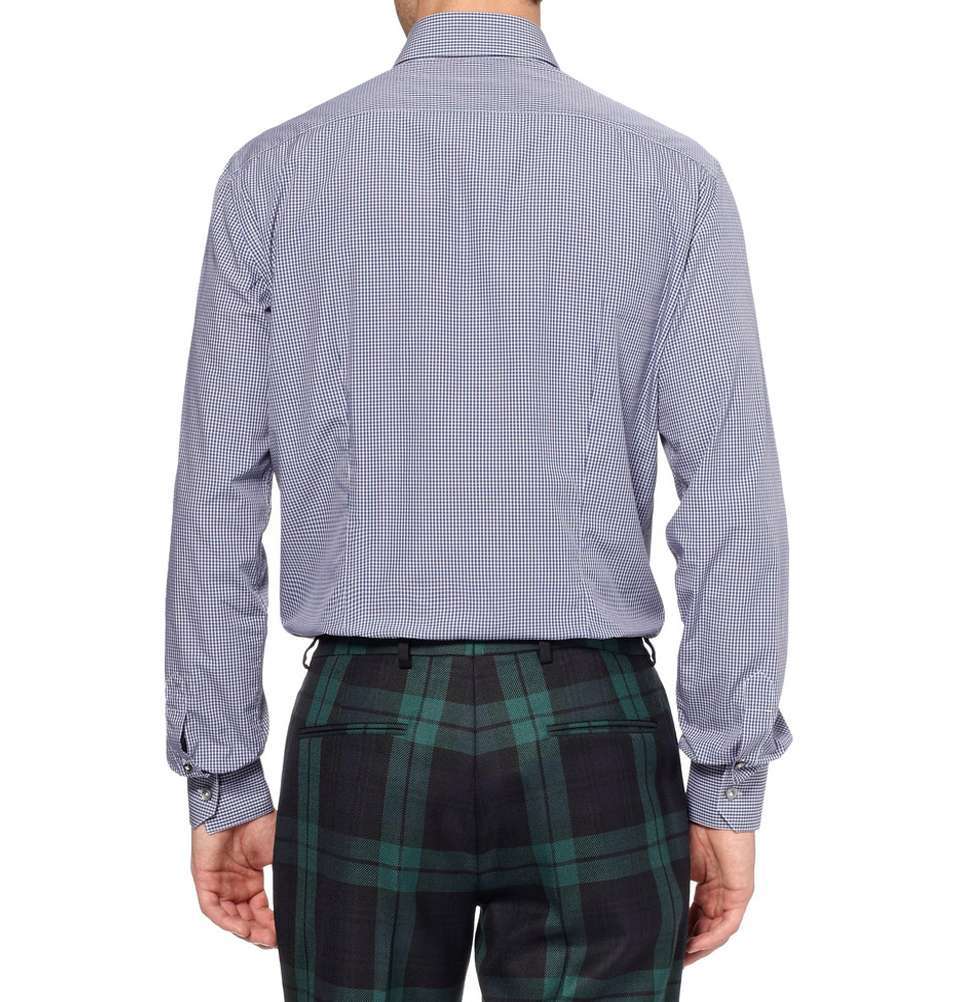 Blue White Mini-Skull Print Shirt