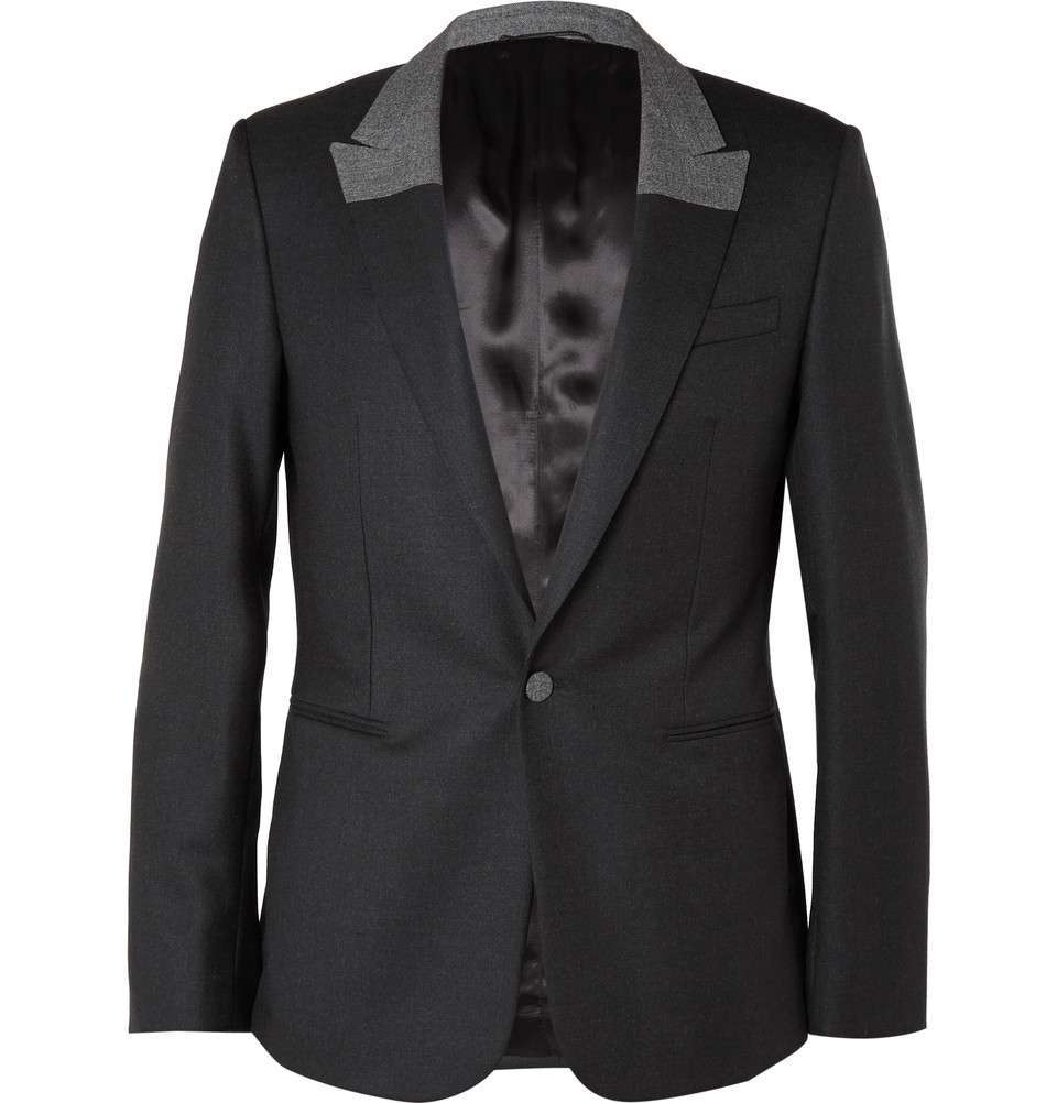 Contrast-Lapel Wool Tuxedo