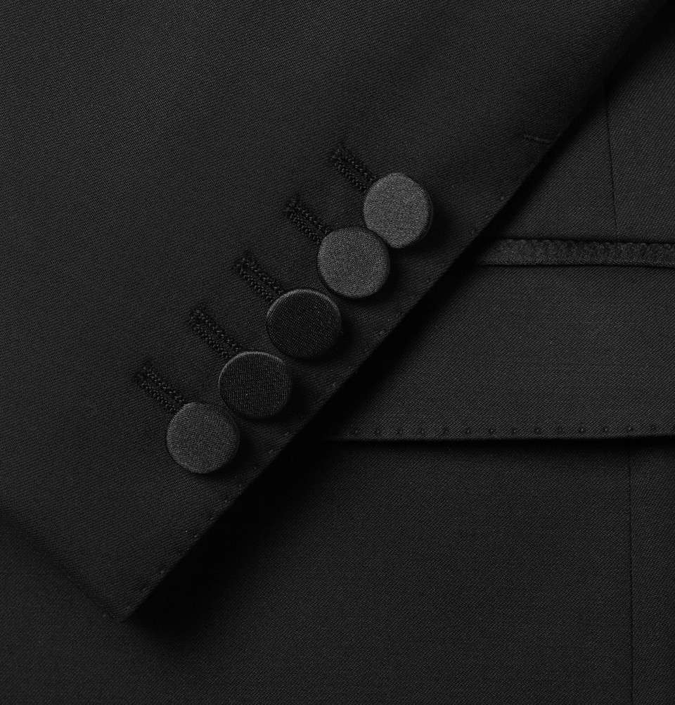 Two button Black Slim Wool Tuxedo