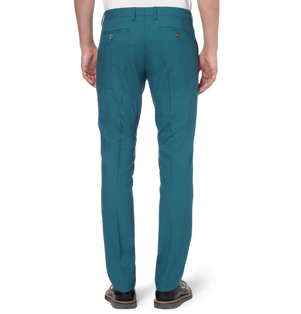 Teal Slim-Fit Wool Suit