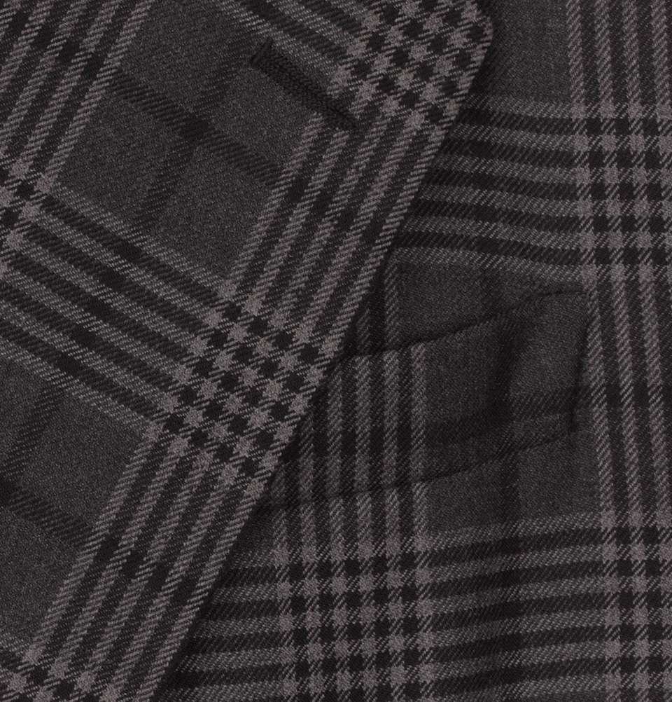 Black Degrade Check Wool Jacket