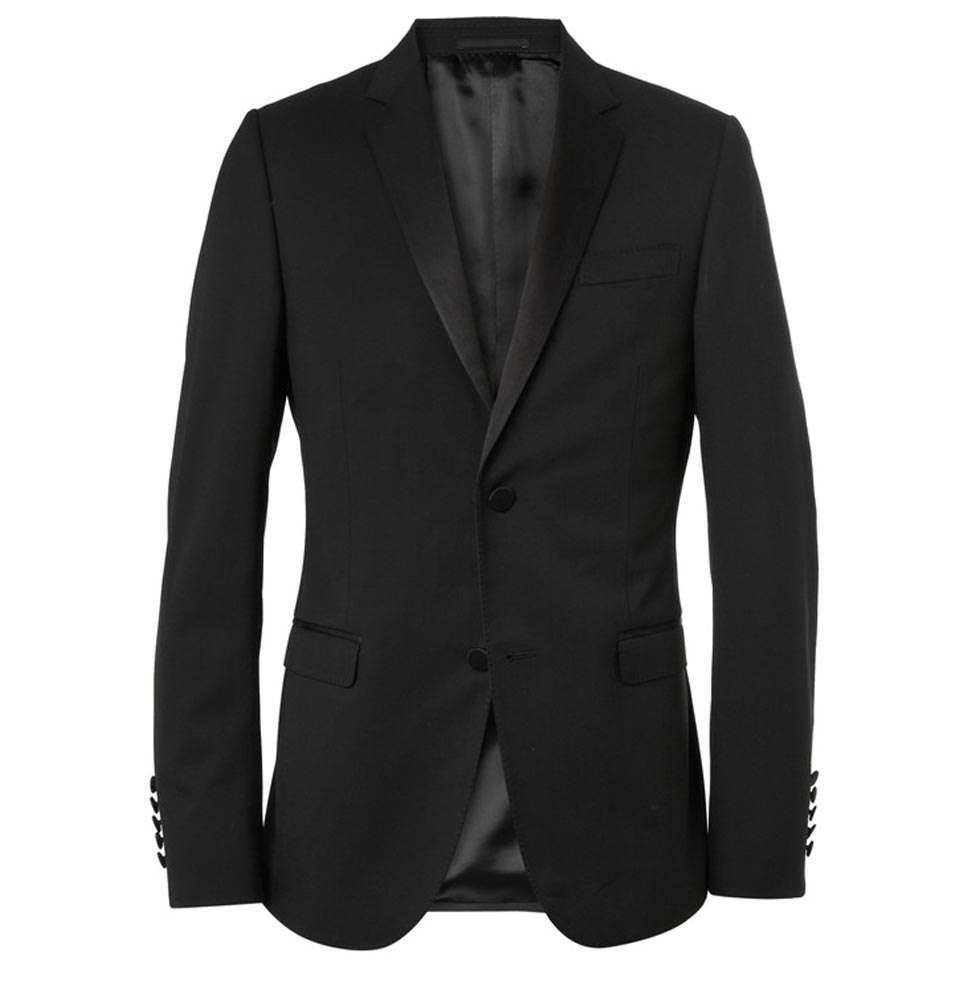 Two button Black Slim Wool Tuxedo