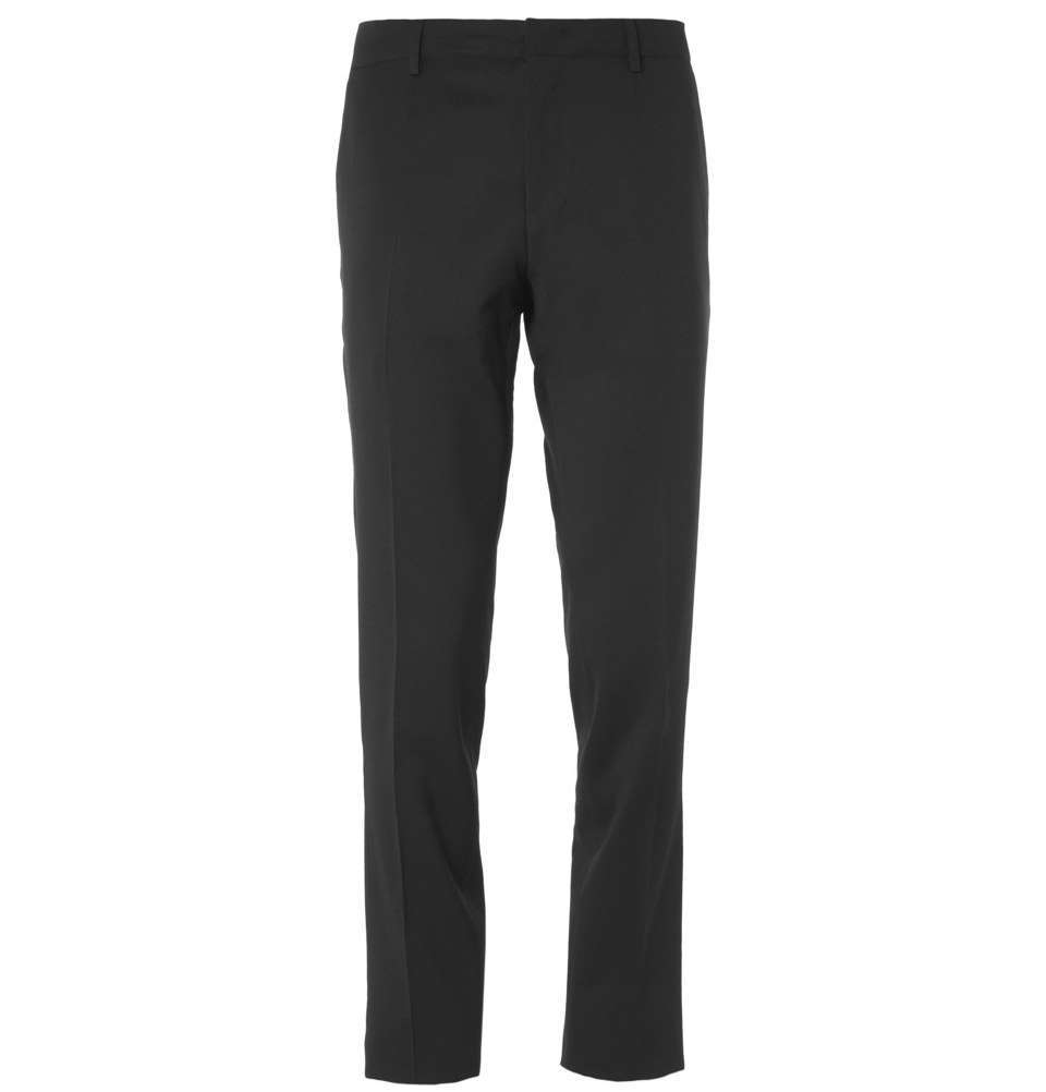 Black Wool-Blend Trouser