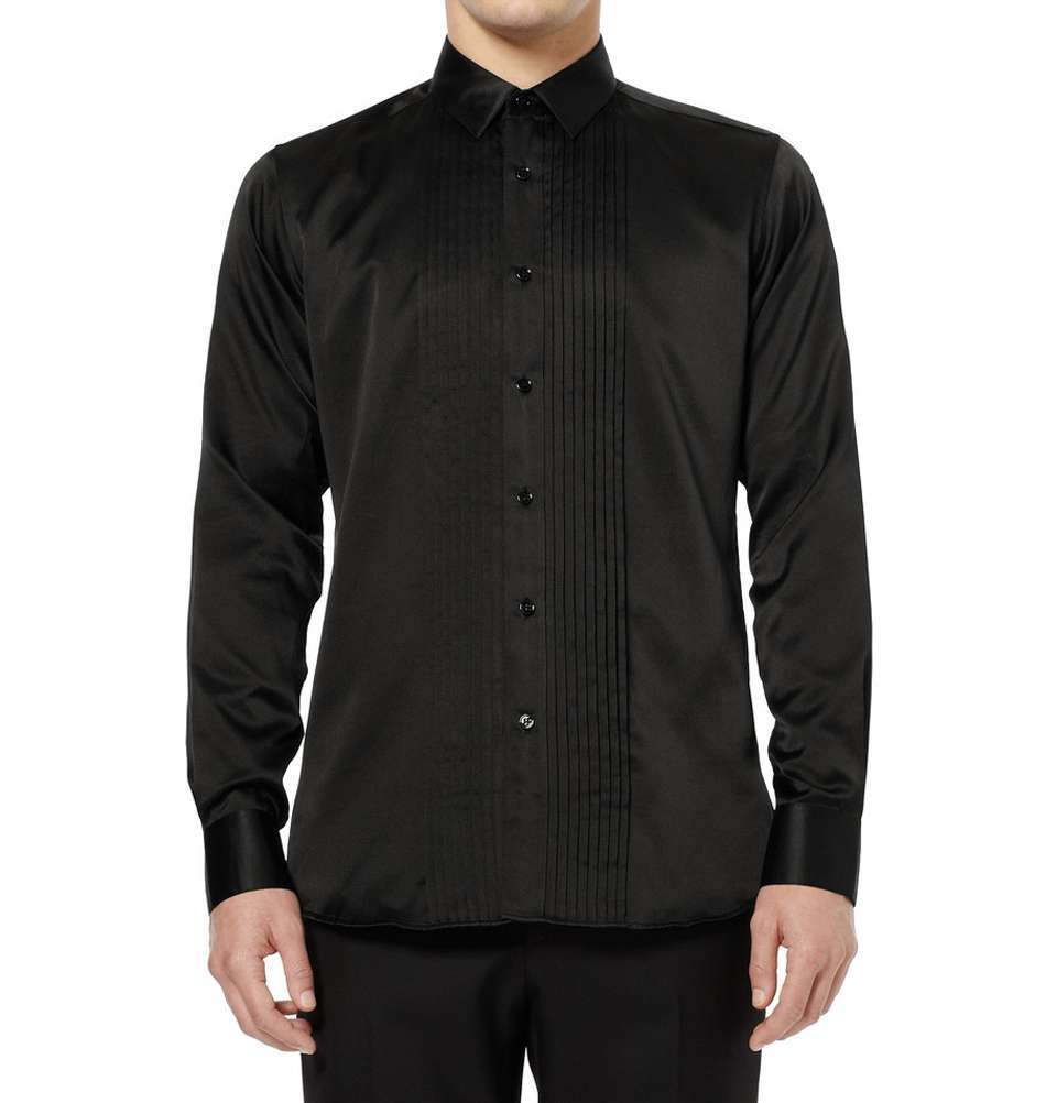 Bib-Front Silk & Cotton-Blend Dress Shirt