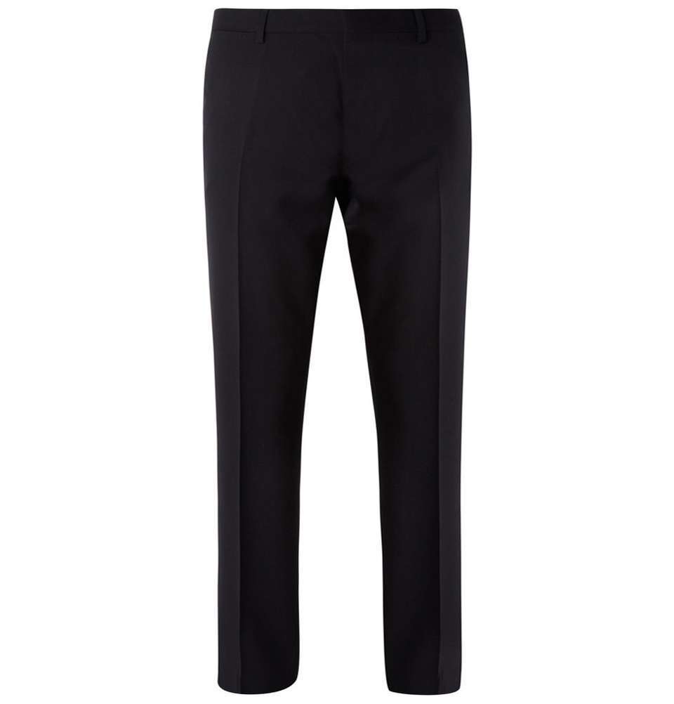 Navy Straight-Leg Wool Trouser
