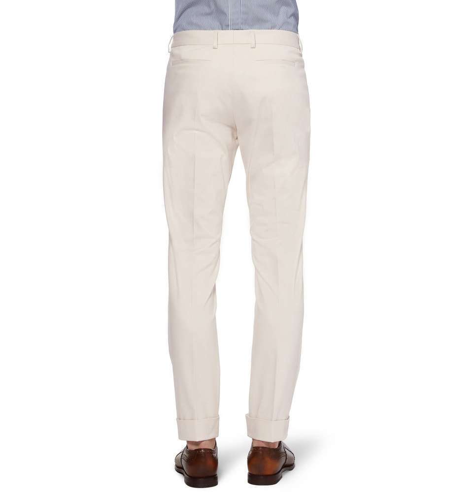 Slim-Fit Brushed Cotton-Blend Trouser