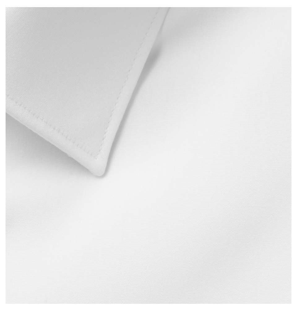 White Slim-Fit Cotton Tuxedo Shirt