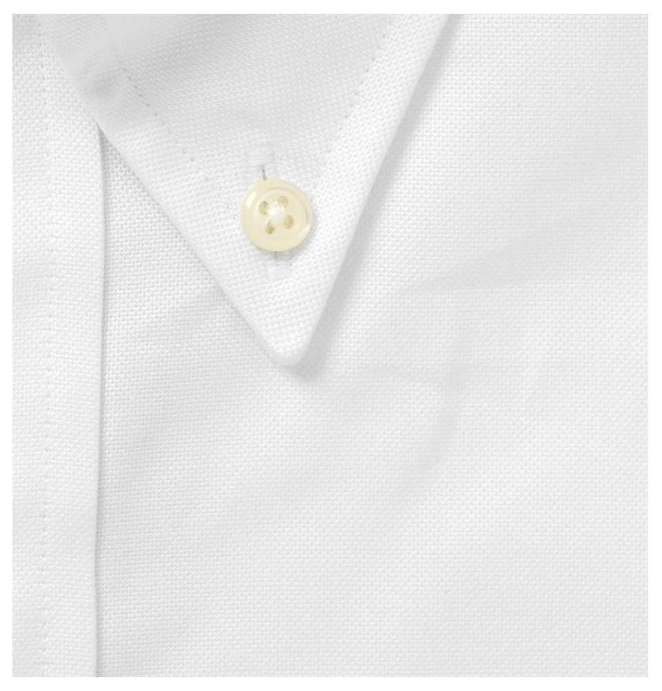 White Button-Down Cotton Oxford Shirt