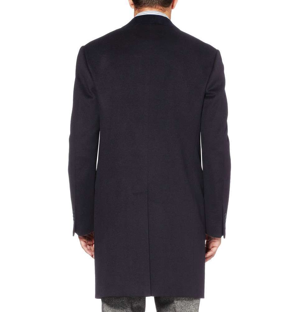 Wool Trousers | Velvet-Collar Wool Overcoat | Grey Wool Trousers