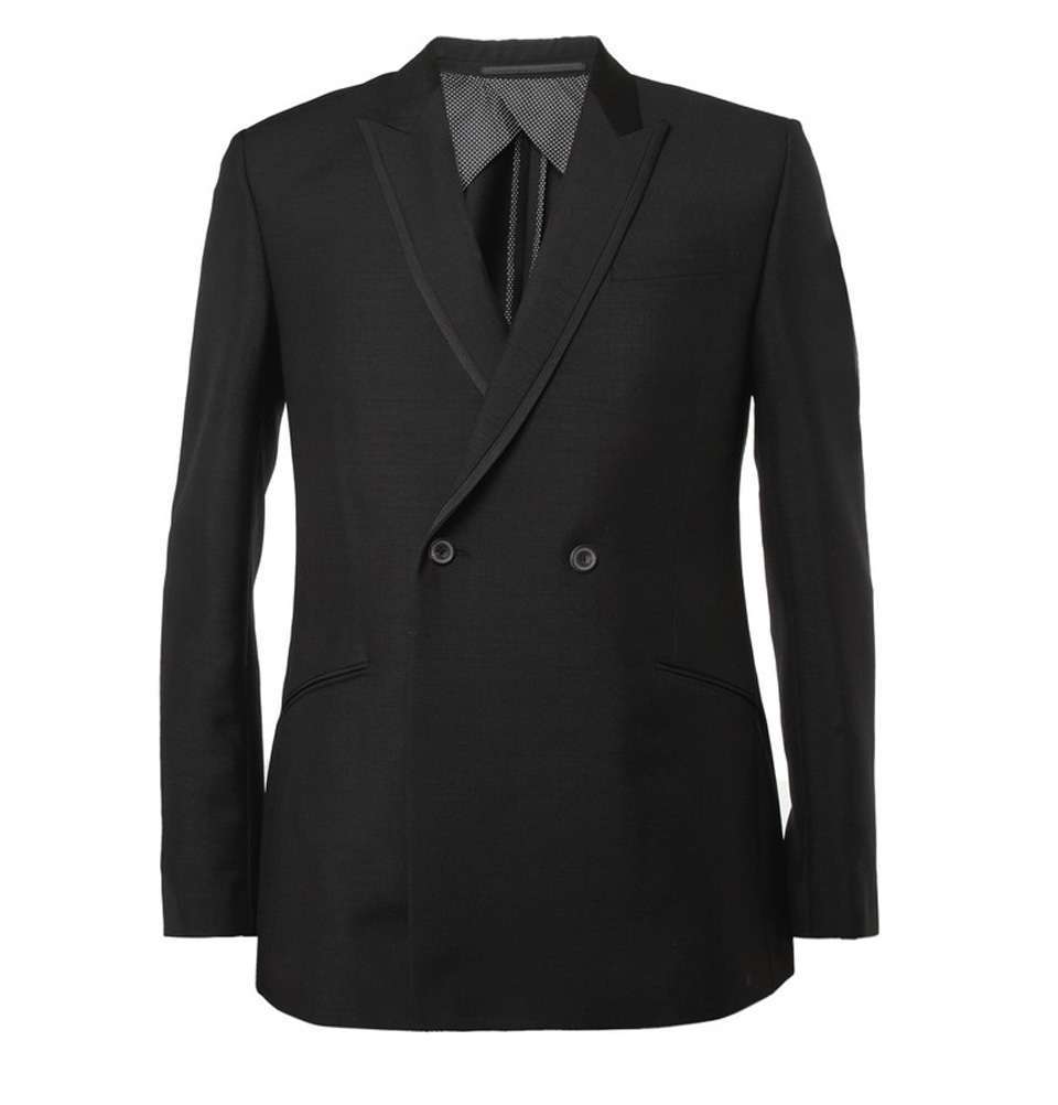 Black Mohair and Wool-Blend Tuxedo