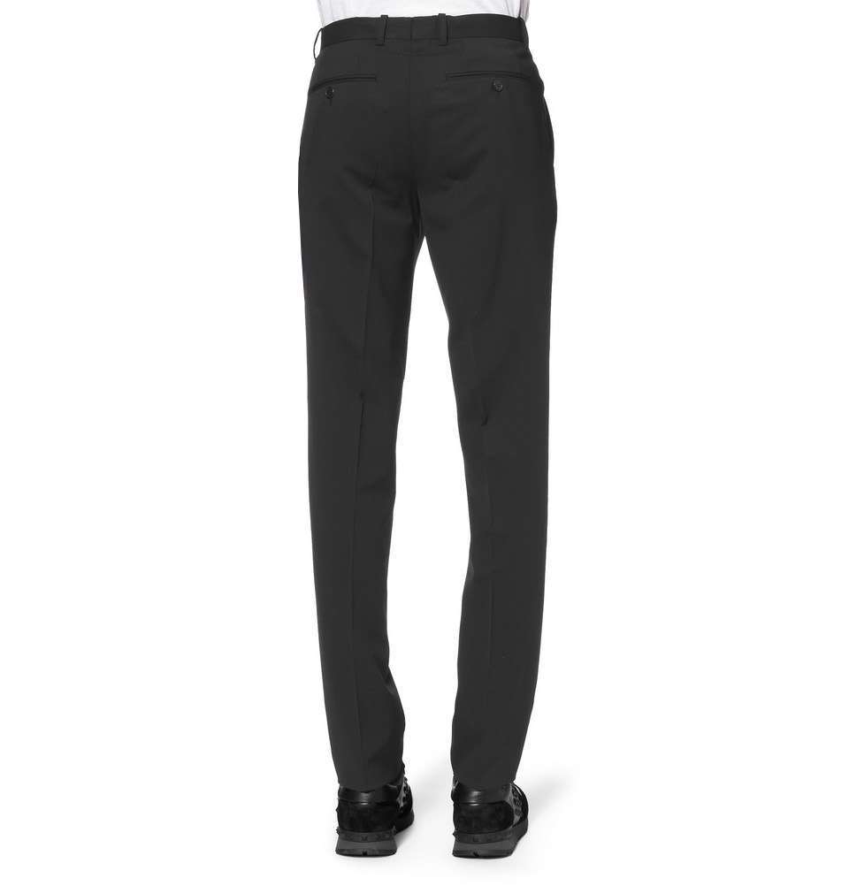 Black Wool-Blend Trouser