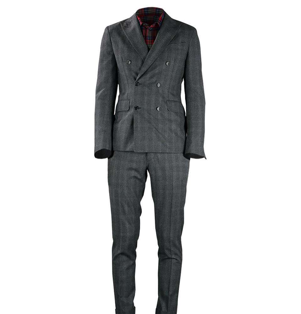 Checked Double Breasted Suit