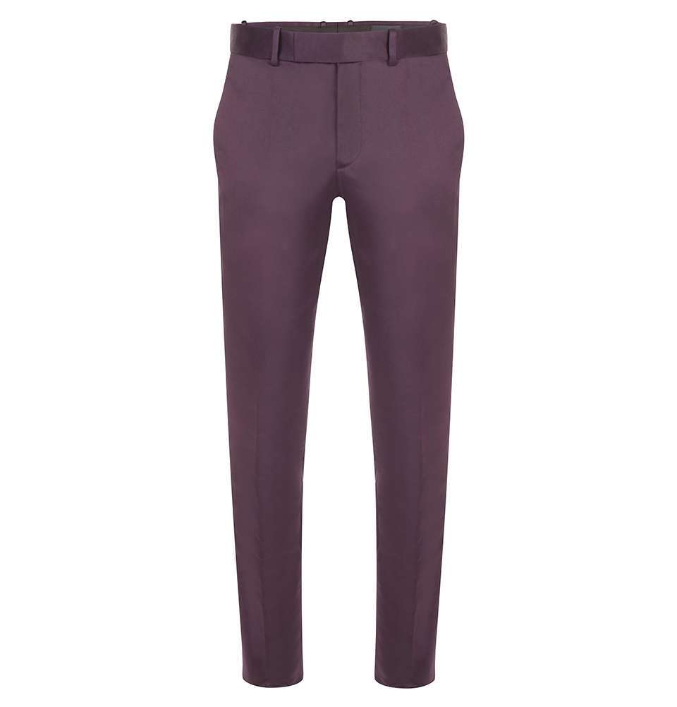 Aubergine Satin Trouser