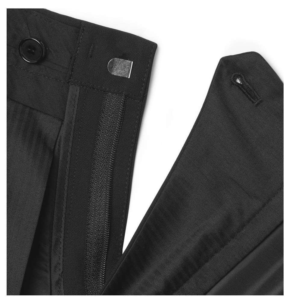 Black Wool-Blend Trouser