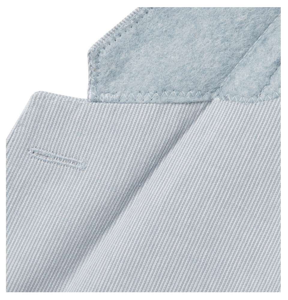 Blue Cotton and Linen-Blend Jacket