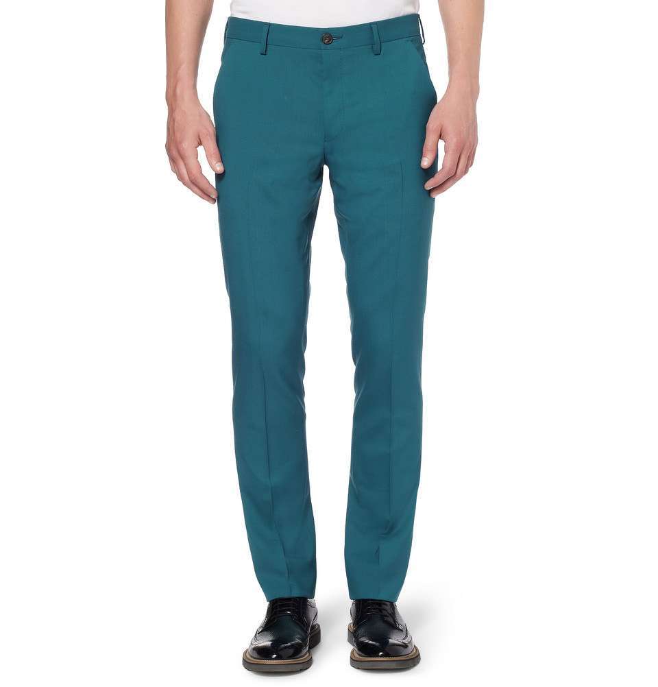 Teal Slim-Fit Wool Suit