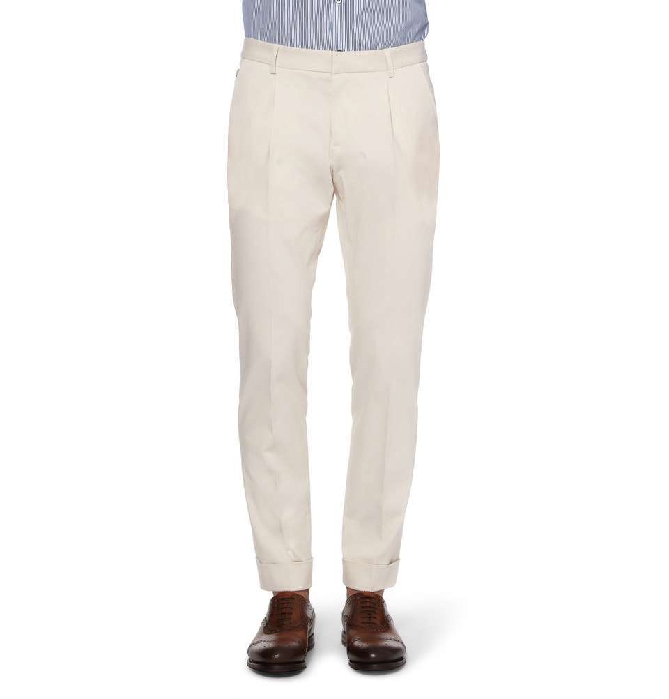 Slim-Fit Brushed Cotton-Blend Trouser