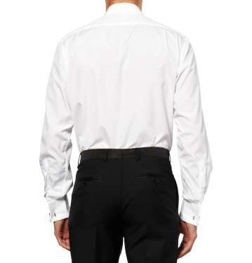 White Cotton Tuxedo Shirt