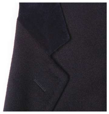 Velvet-Collar Wool Overcoat