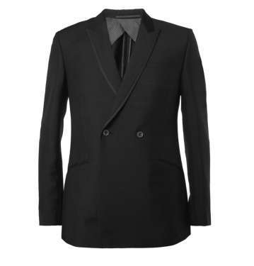 Black Mohair and Wool-Blend Tuxedo