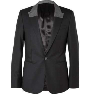 Contrast-Lapel Wool Tuxedo