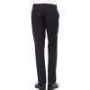 Navy Straight-Leg Wool Trouser