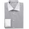 Grey Contrast-Collar Cotton Shirt